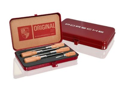 Picture of 5-piece Wooden-Handle Screwdrivers with Tool Box