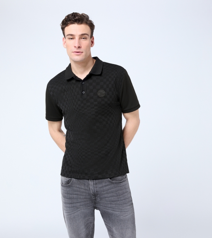 Picture of Men's Jacquard Polo-Shirt – 911 Spirit 70 - Black
